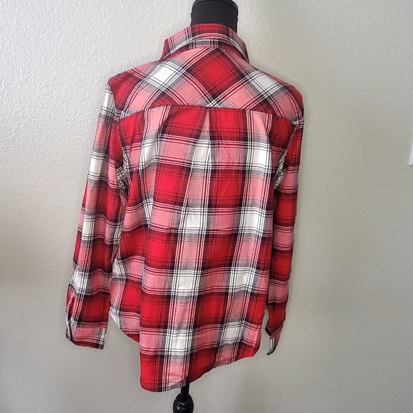 Christopher and Banks Womens  Top Button Down Red/White Shirt Size: Medium - Picture 3 of 6